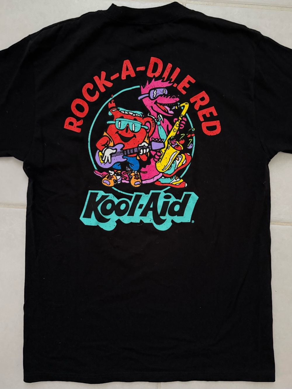 Kool-Aid "Rock-A-Dile Red" Black Graphic Tee Men’s Size Medium